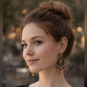 Elegant Gold and Brown Dangle Earrings: 🤩SEE OFFER IN DESCRIPTION🤩